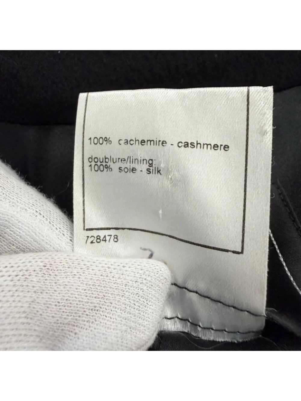 Chanel Cashmere CC Logo Button Long Length with Belt Coat Black 40